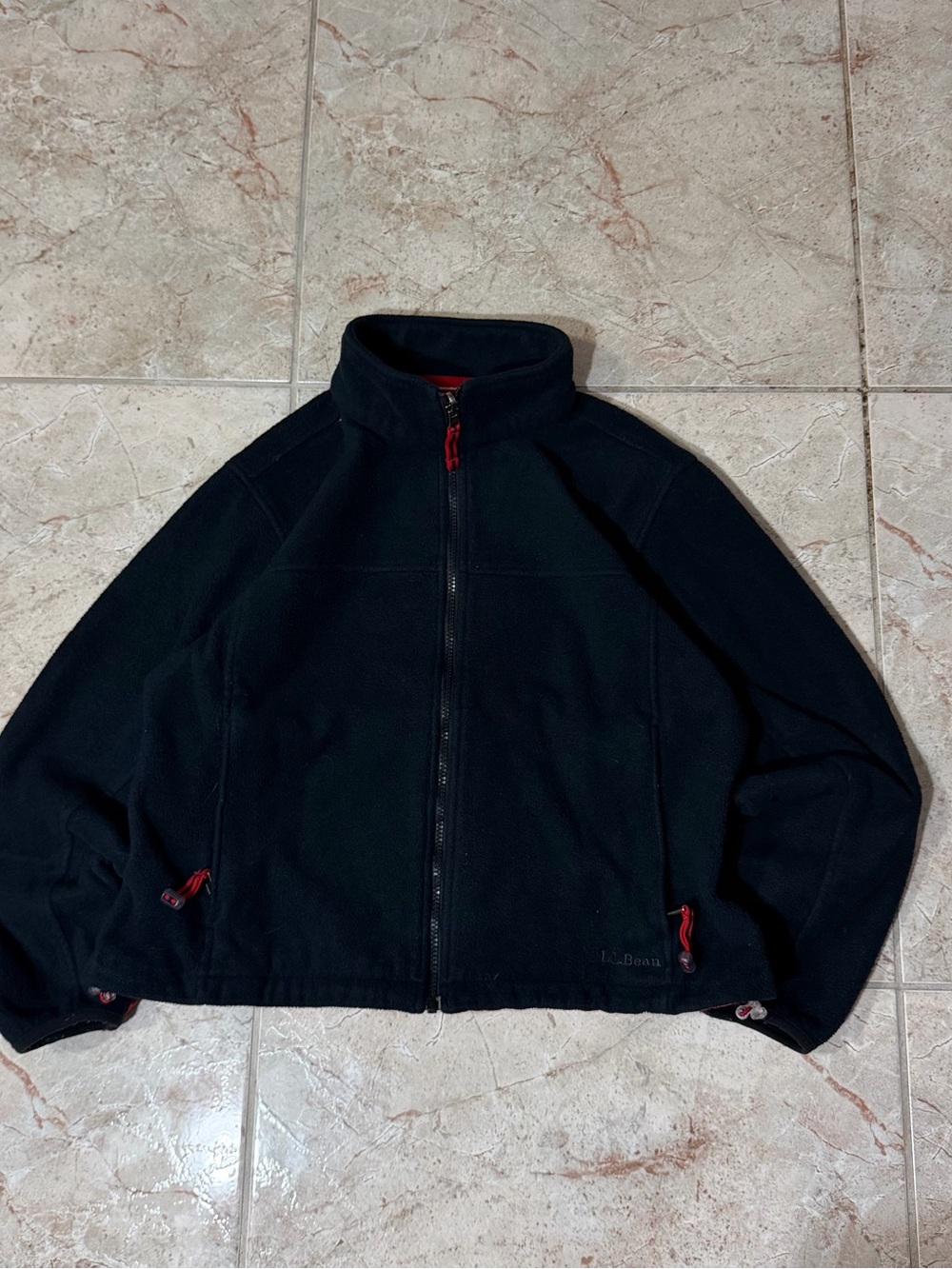 L.L.Bean Black & Red Fleece Jacket